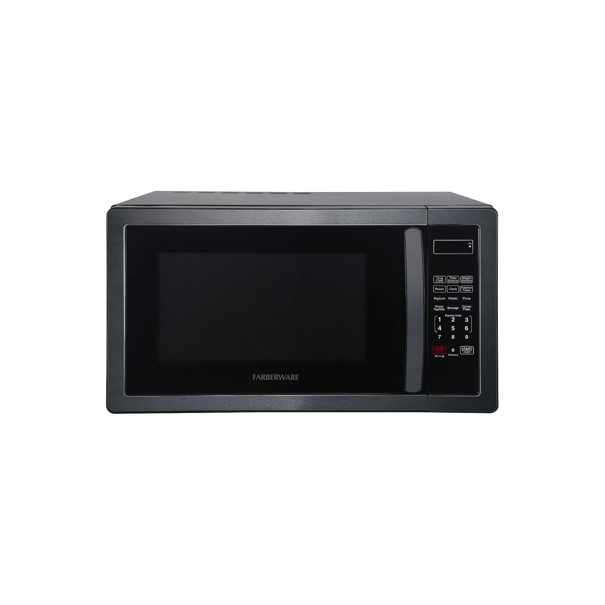 Farberware FMO11AHTBSB Countertop Microwave 1000 Watts, 1.1 cu ft - Microwave Oven With LED Lighting and Child Lock - Perfect for Apartments and Dorms - Easy Clean Black Stainless Steel