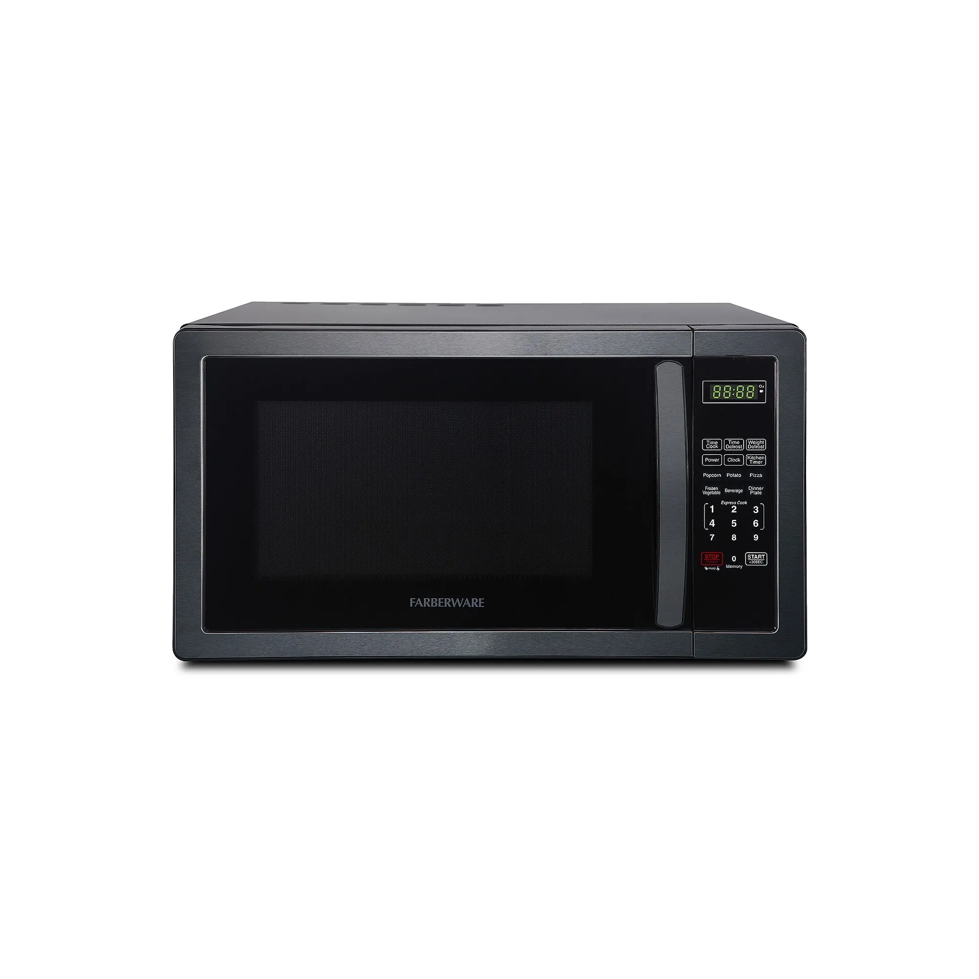 Farberware FMO11AHTBSB Countertop Microwave 1000 Watts, 1.1 cu ft - Microwave Oven With LED Lighting and Child Lock - Perfect for Apartments and Dorms - Easy Clean Black Stainless Steel
