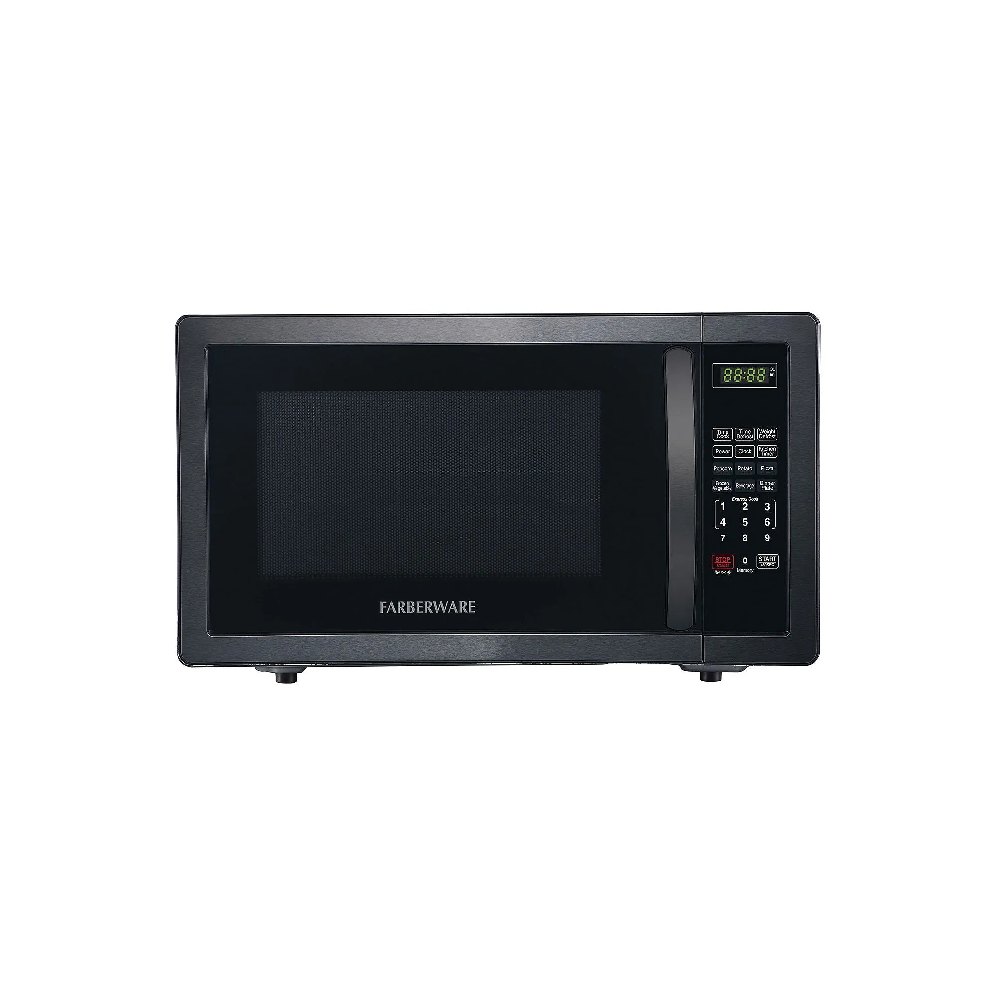 Farberware FMO11AHTBSB Countertop Microwave 1000 Watts, 1.1 cu ft - Microwave Oven With LED Lighting and Child Lock - Perfect for Apartments and Dorms - Easy Clean Black Stainless Steel
