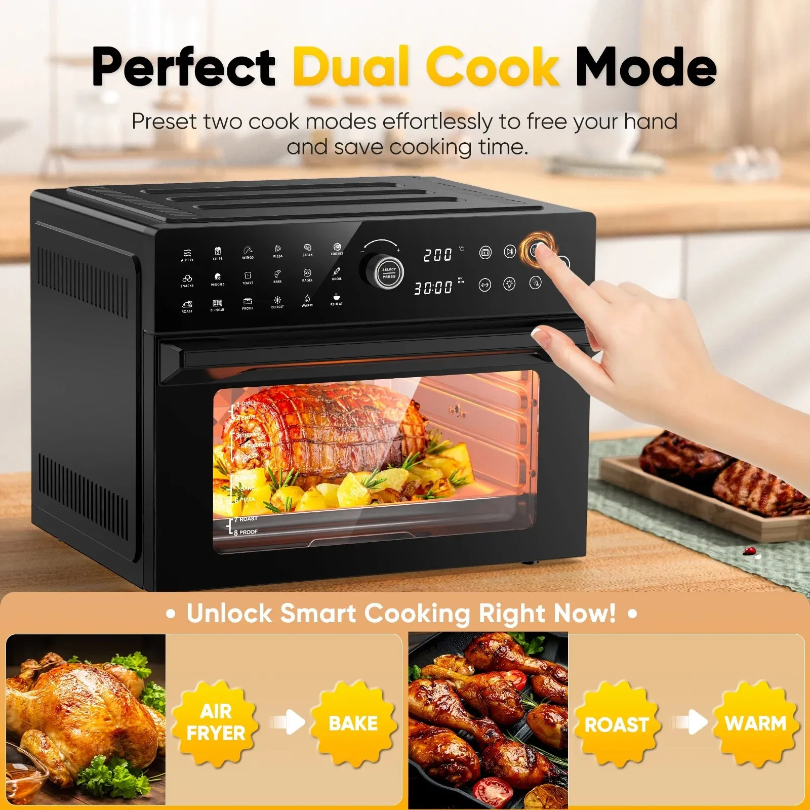 Fitfort 1800 W 32 Qt Digital Toaster Oven