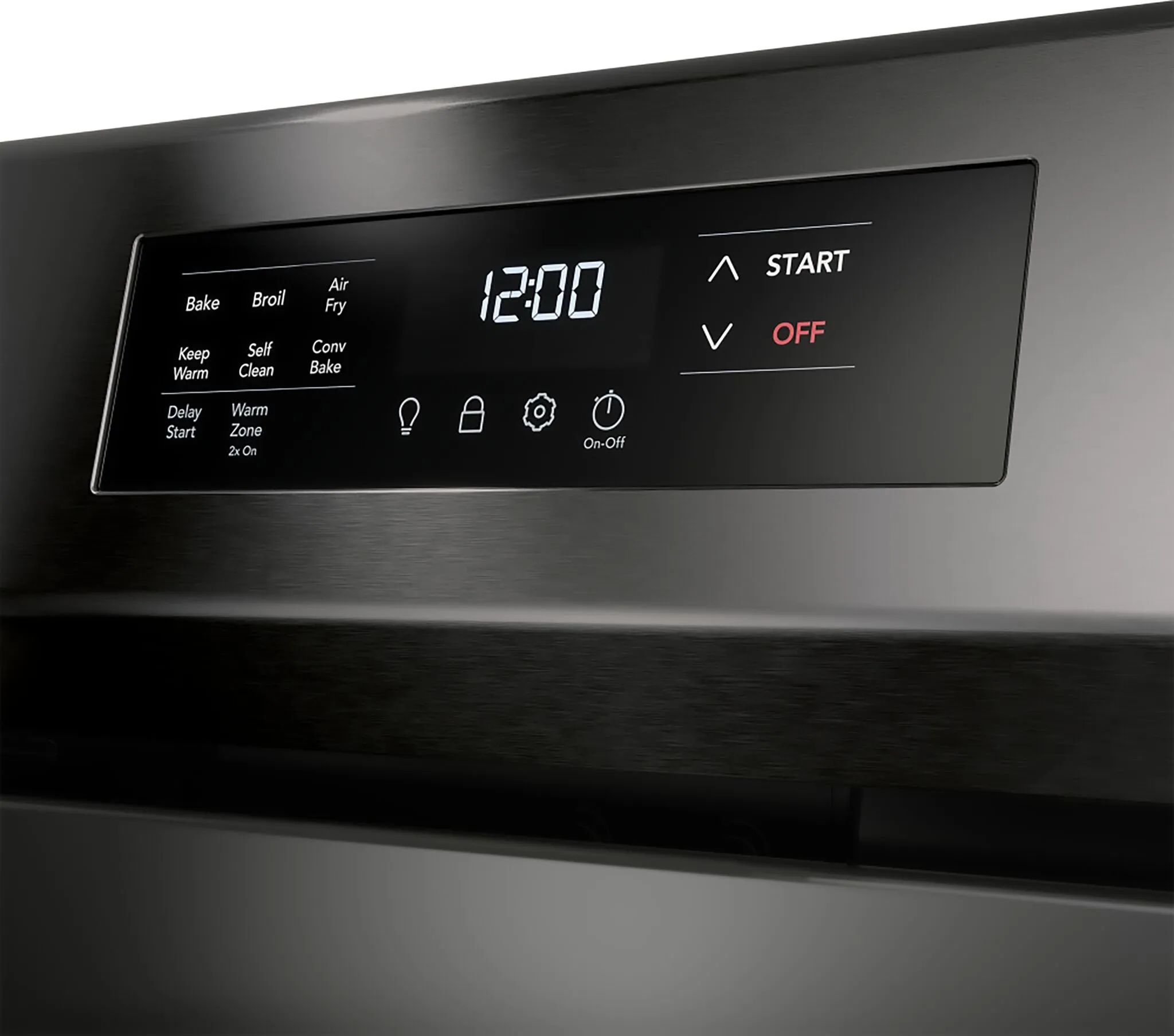 Frigidaire Black Stainless Steel Electric Freestanding Range with Air Fry (5.3 Cu. Ft.) - FCRE308CAD