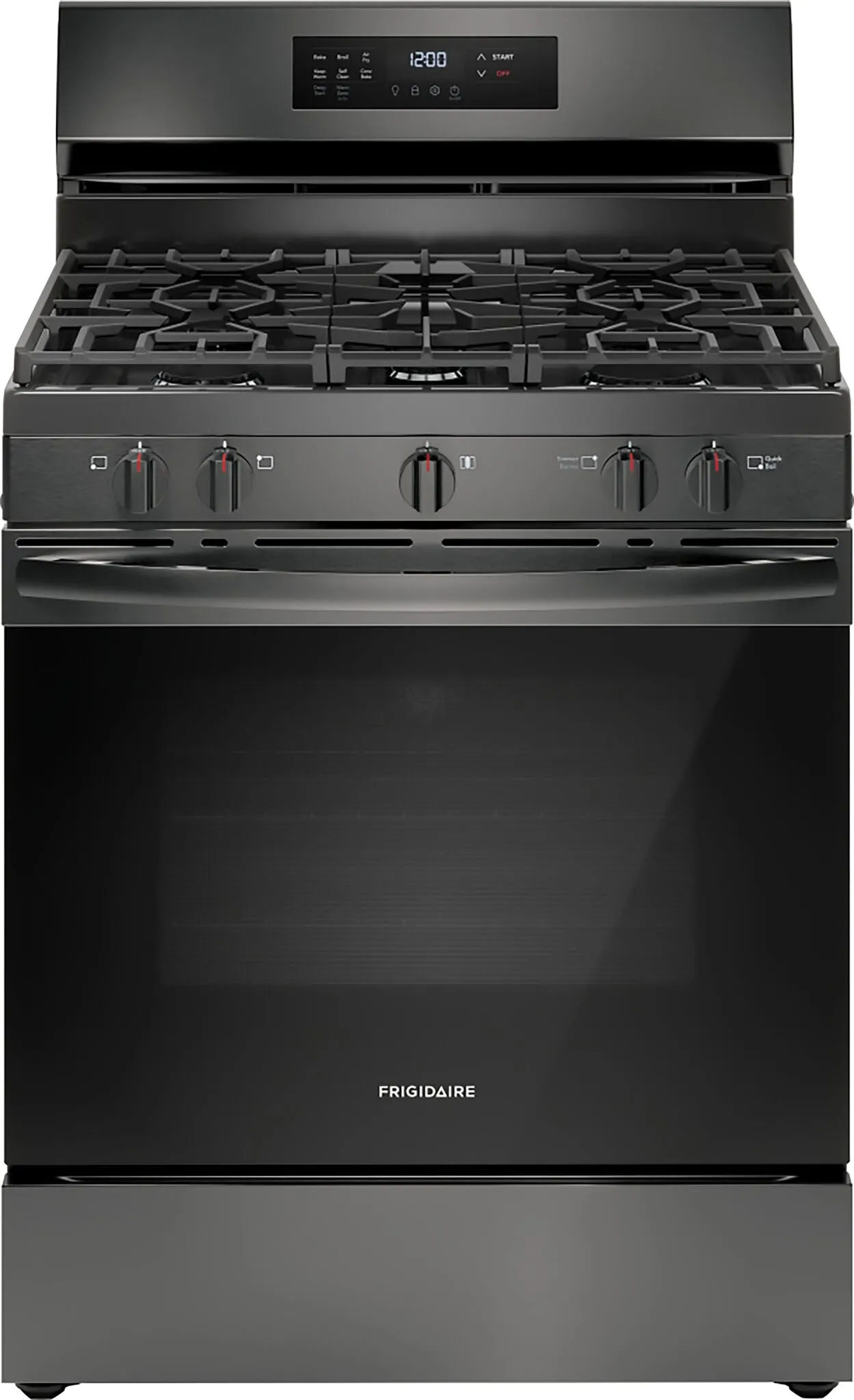 Frigidaire Black Stainless Steel Gas Freestanding Range with Air Fry (5.1 Cu. Ft.) - FCRG3083AD