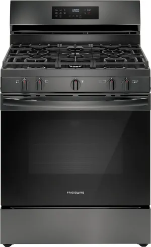 Frigidaire Black Stainless Steel Gas Freestanding Range with Air Fry (5.1 Cu. Ft.) - FCRG3083AD