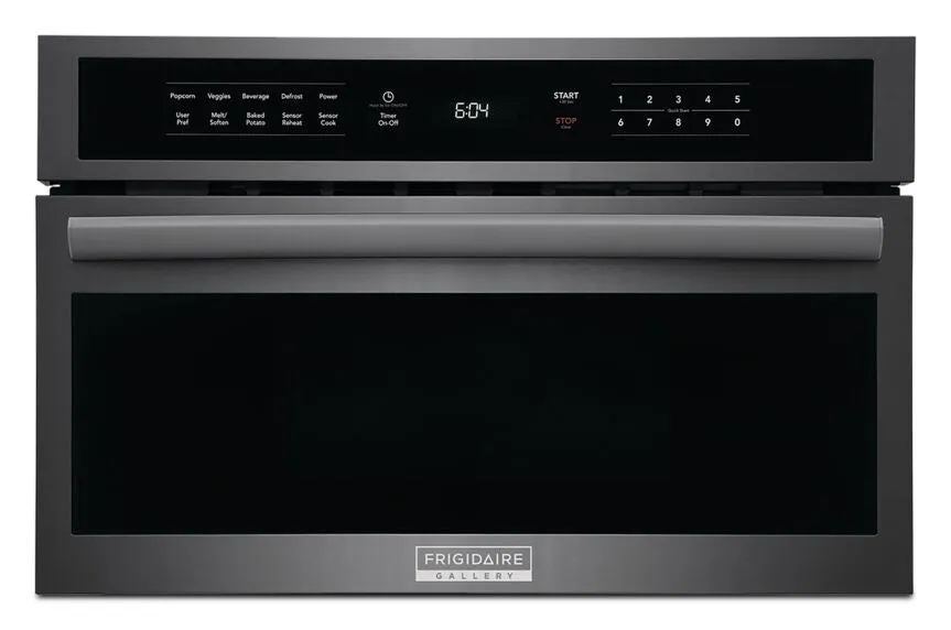 Frigidaire Gallery Black Stainless Steel 30" Built-In Microwave Oven with Drop-Down Door (1.6 Cu. Ft.) - GMBD3068AD