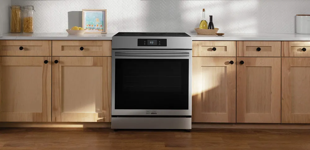 Frigidaire Gallery Smudge-Proof Stainless Steel 30" Front Control Induction Range with Total Convection (6.2 Cu. Ft) - GCFI306CBF
