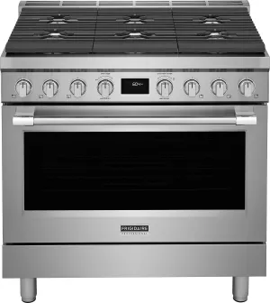 Frigidaire Professional Smudge-Proof Stainless Steel 36" Dual-Fuel Freestanding Range (4.4 Cu. Ft) - PCFD3670AF