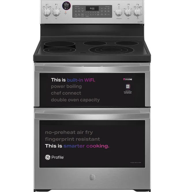 GE Profile™ 30" Smart Free-Standing Electric Double Oven Convection Range with No Preheat Air Fry