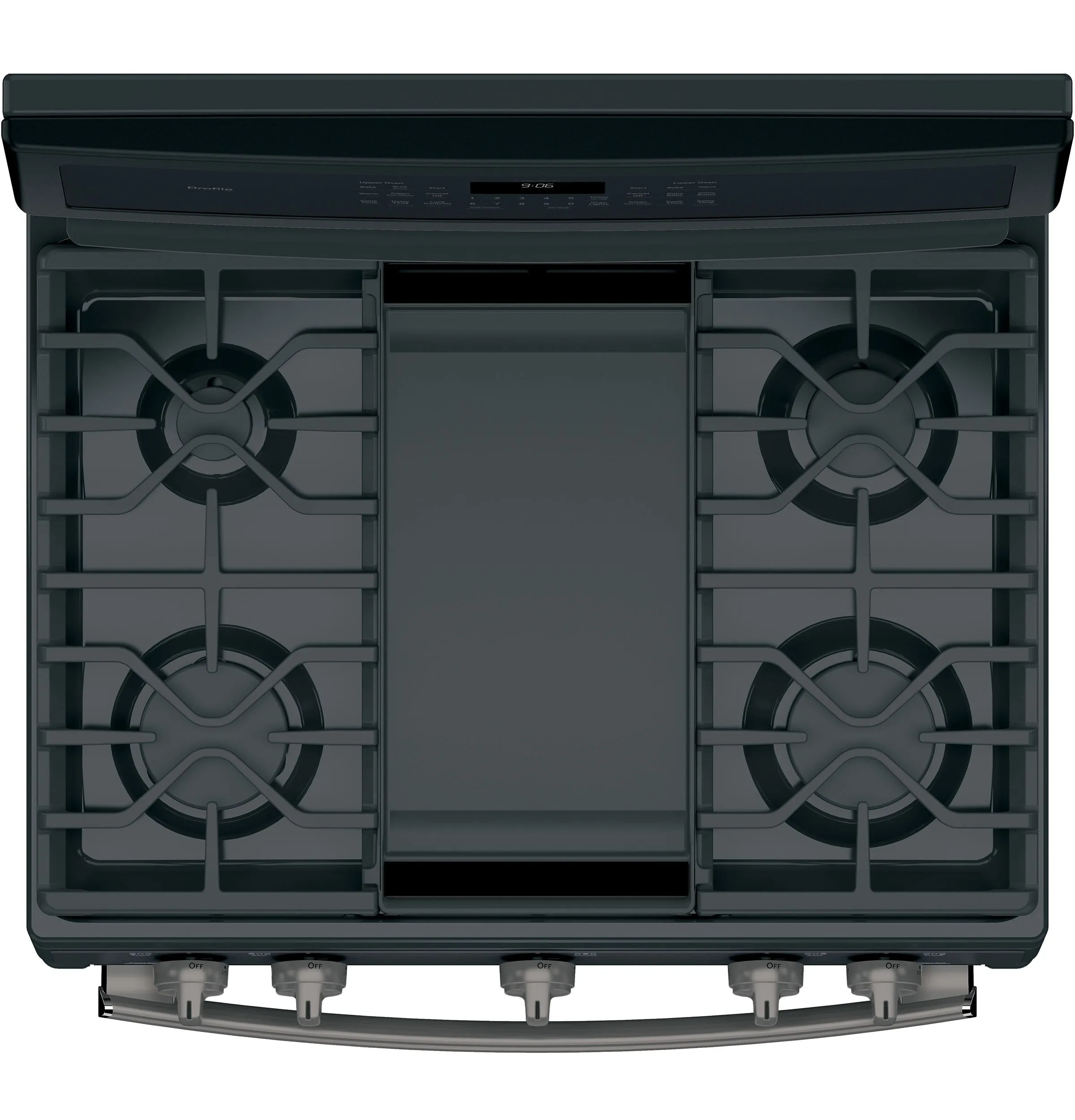 GE Profile Black Slate Freestanding Gas Double Oven Range (6.8 Cu. Ft.) - PCGB960FEJDS