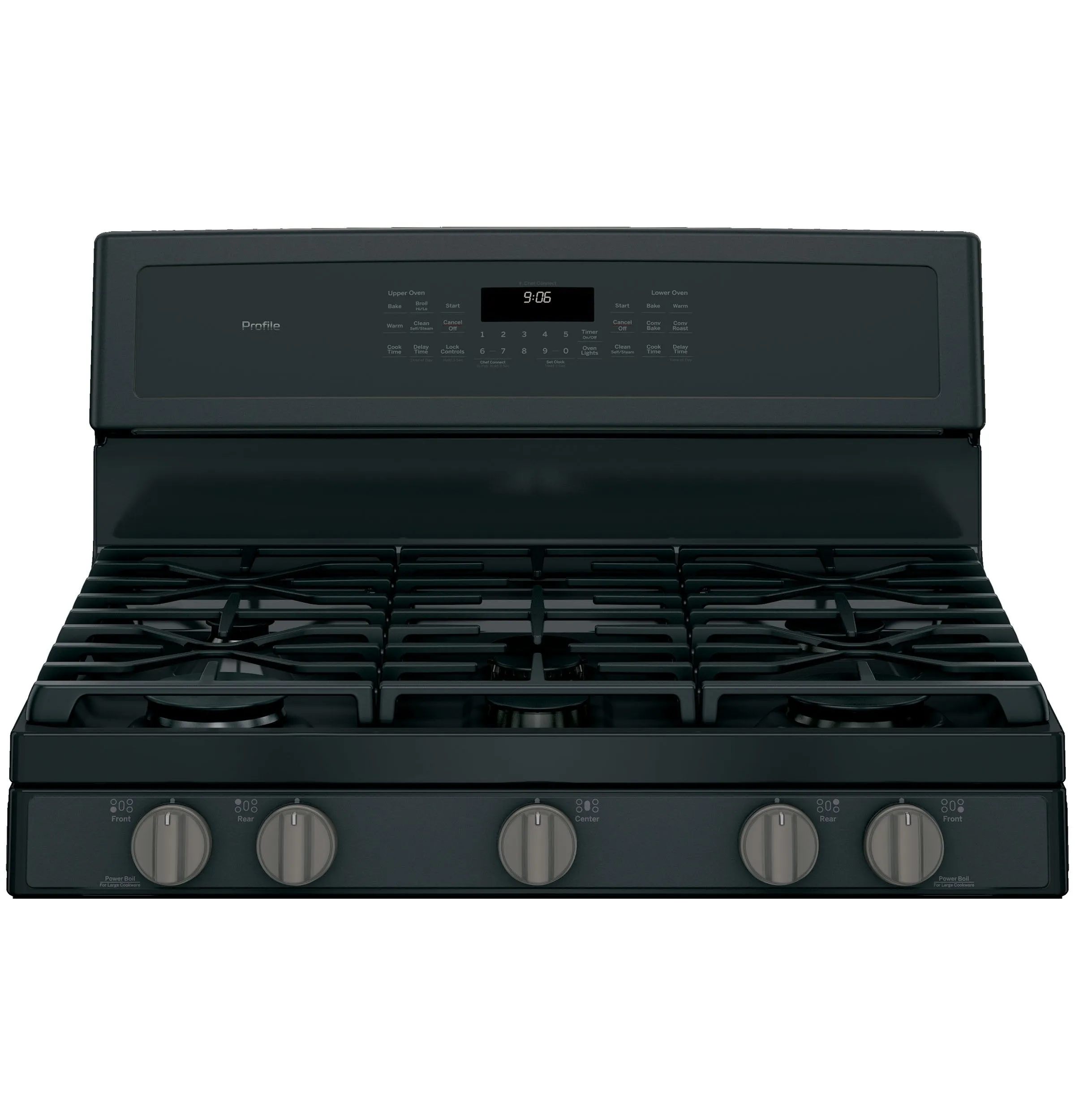 GE Profile Black Slate Freestanding Gas Double Oven Range (6.8 Cu. Ft.) - PCGB960FEJDS