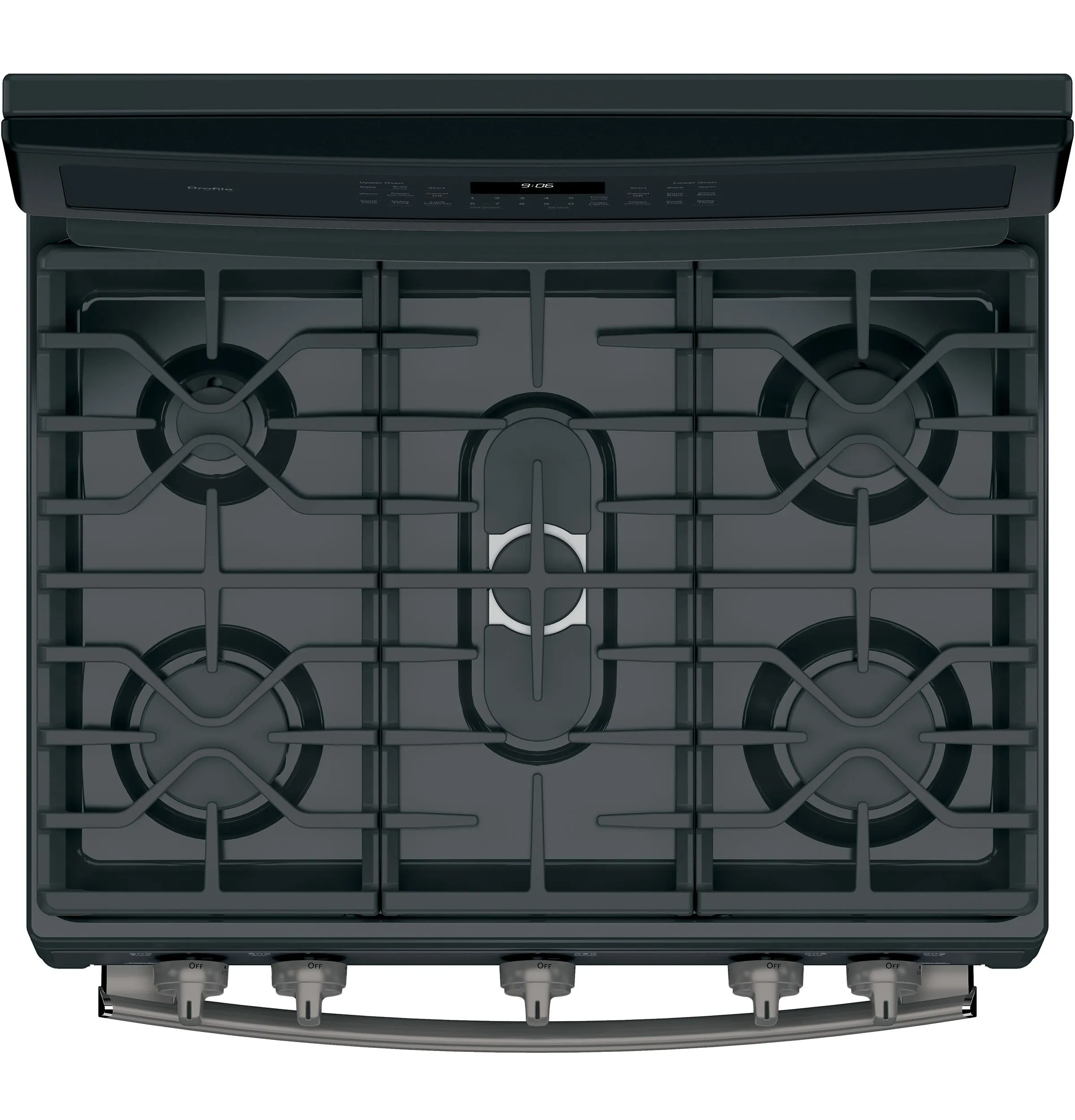 GE Profile Black Slate Freestanding Gas Double Oven Range (6.8 Cu. Ft.) - PCGB960FEJDS