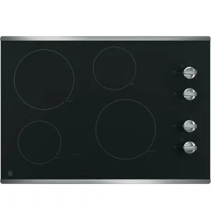 GE Stainless Steel 30" Knob Control Electric Cooktop - JP3030SWSS