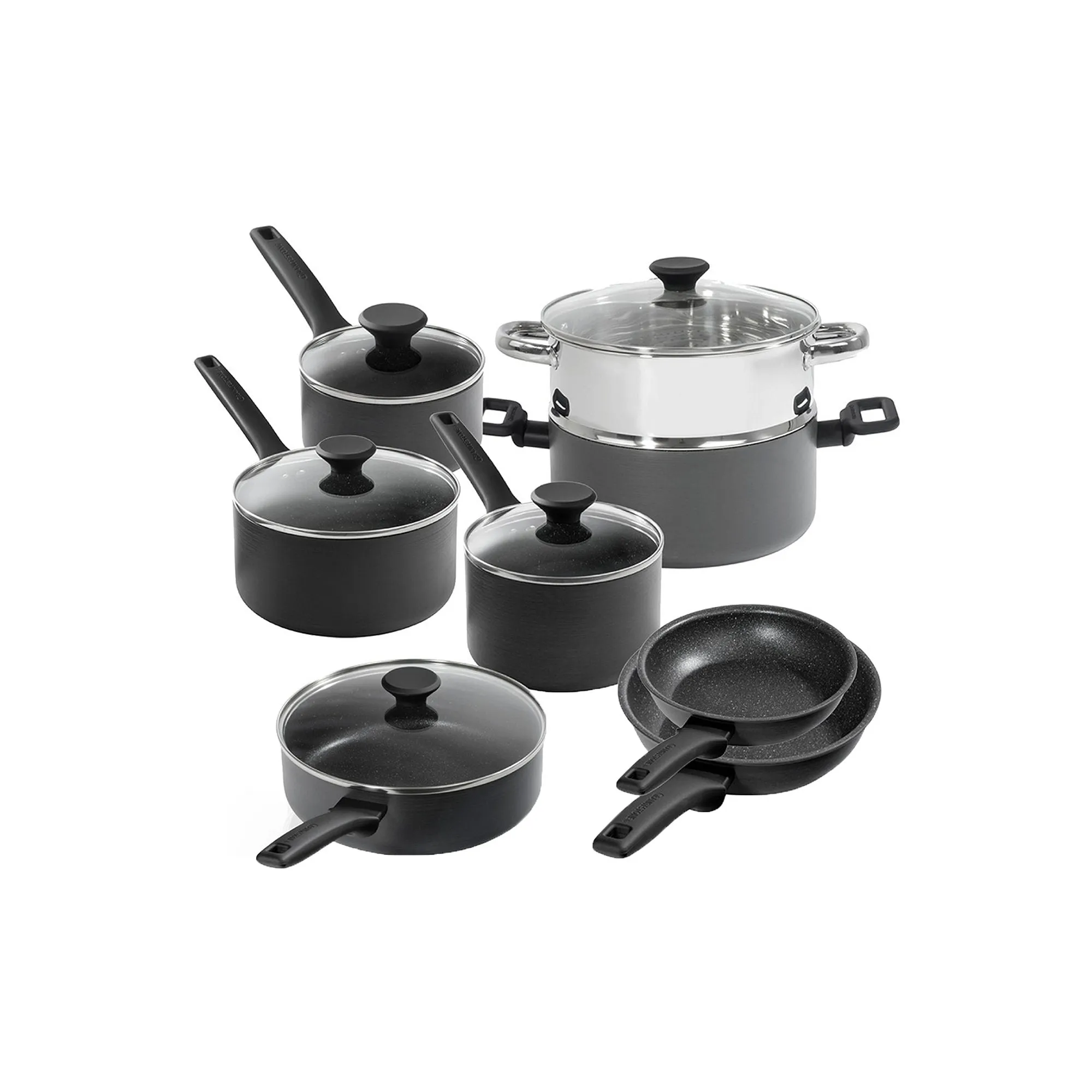 Granitestone Pro Premier 13-Pc. Aluminum Dishwasher Safe Non-Stick Cookware Set - BLACK ONE SIZE