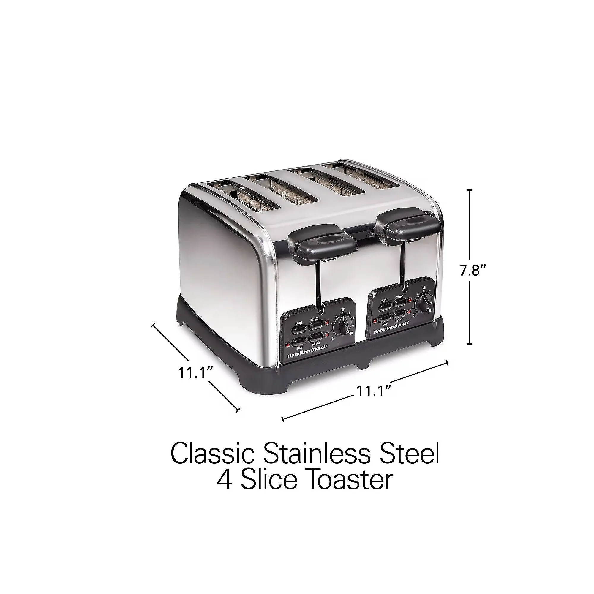 Hamilton Beach Classic 4 Slice Toaster with Sure-Toast Technology - Stainless Steel
