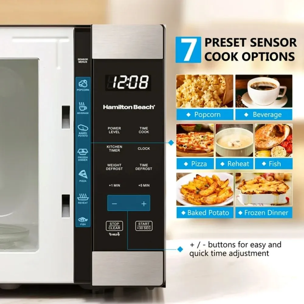 Hamilton Beach HBCMWG16S2WS11 1.6 Cu ft Sensor Cook Countertop Microwave Oven, 1100 Watts Stainless Steel