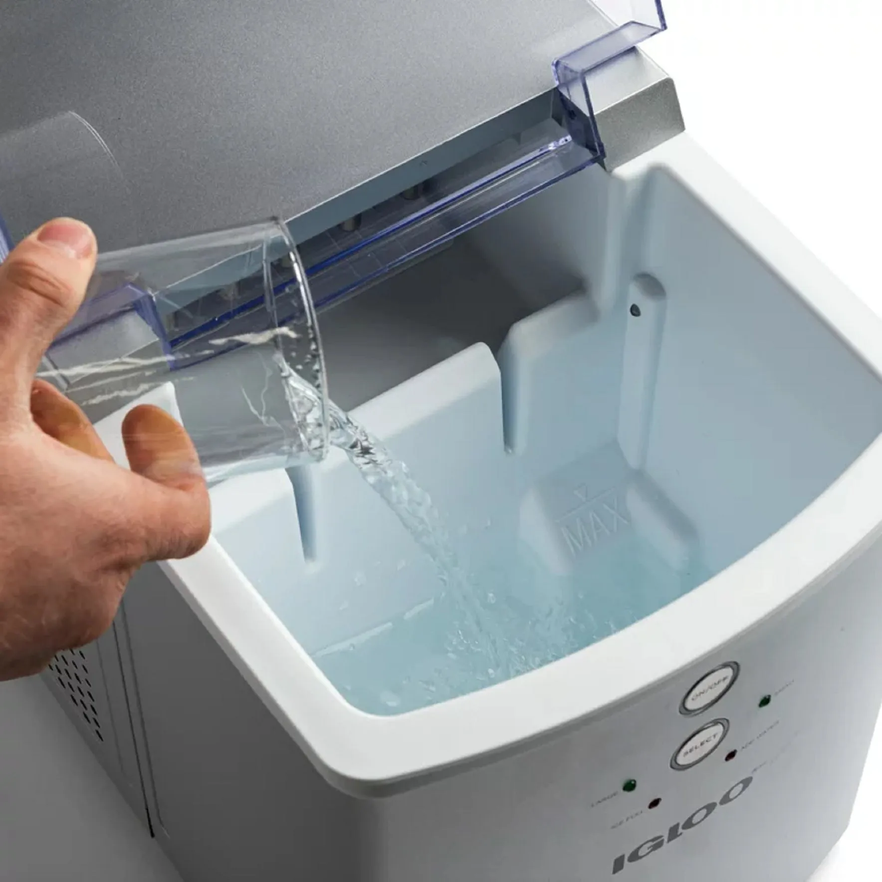 Igloo IGLICEB33SL 33-Pound Automatic Portable Countertop Ice Maker Machine, Silver