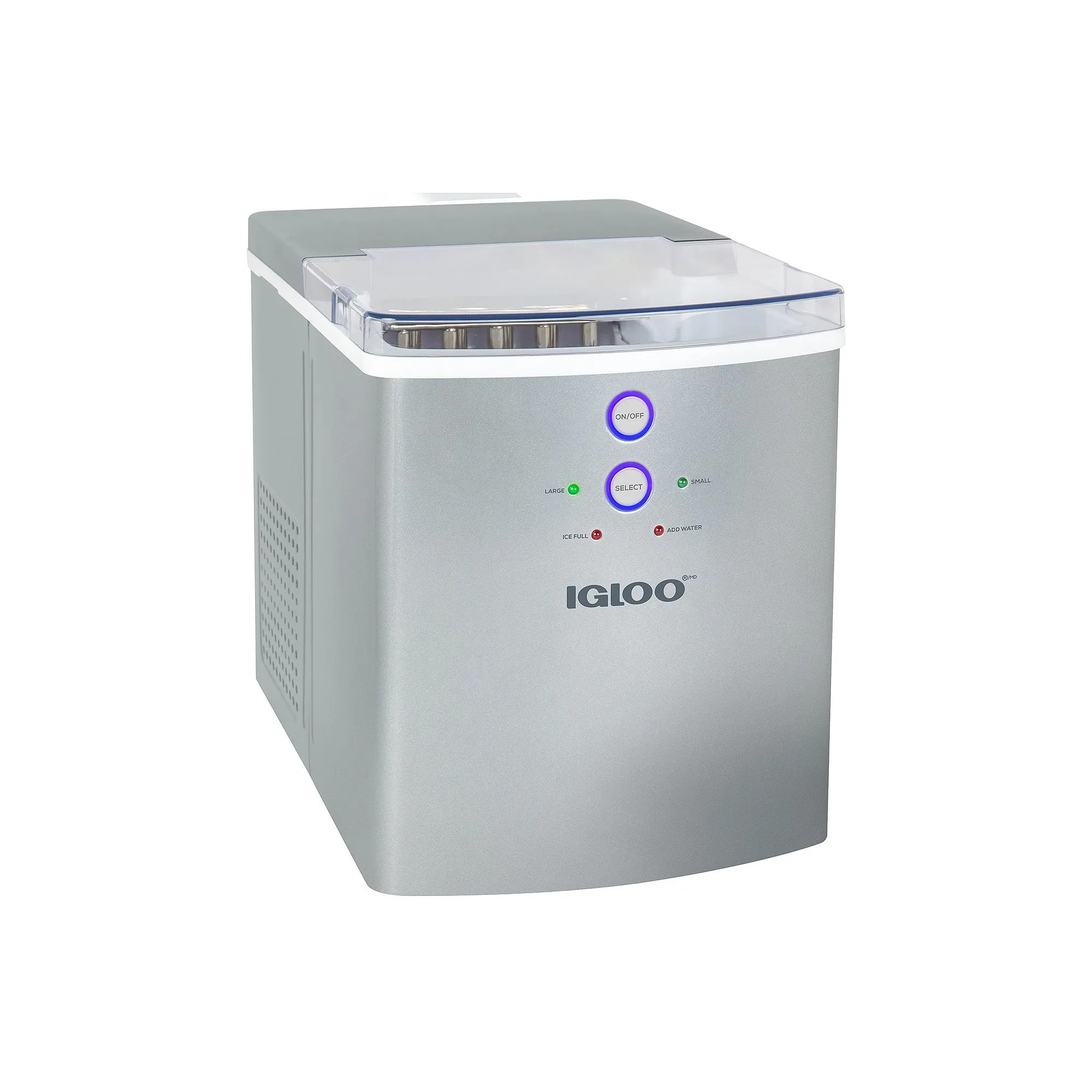 Igloo IGLICEB33SL 33-Pound Automatic Portable Countertop Ice Maker Machine, Silver