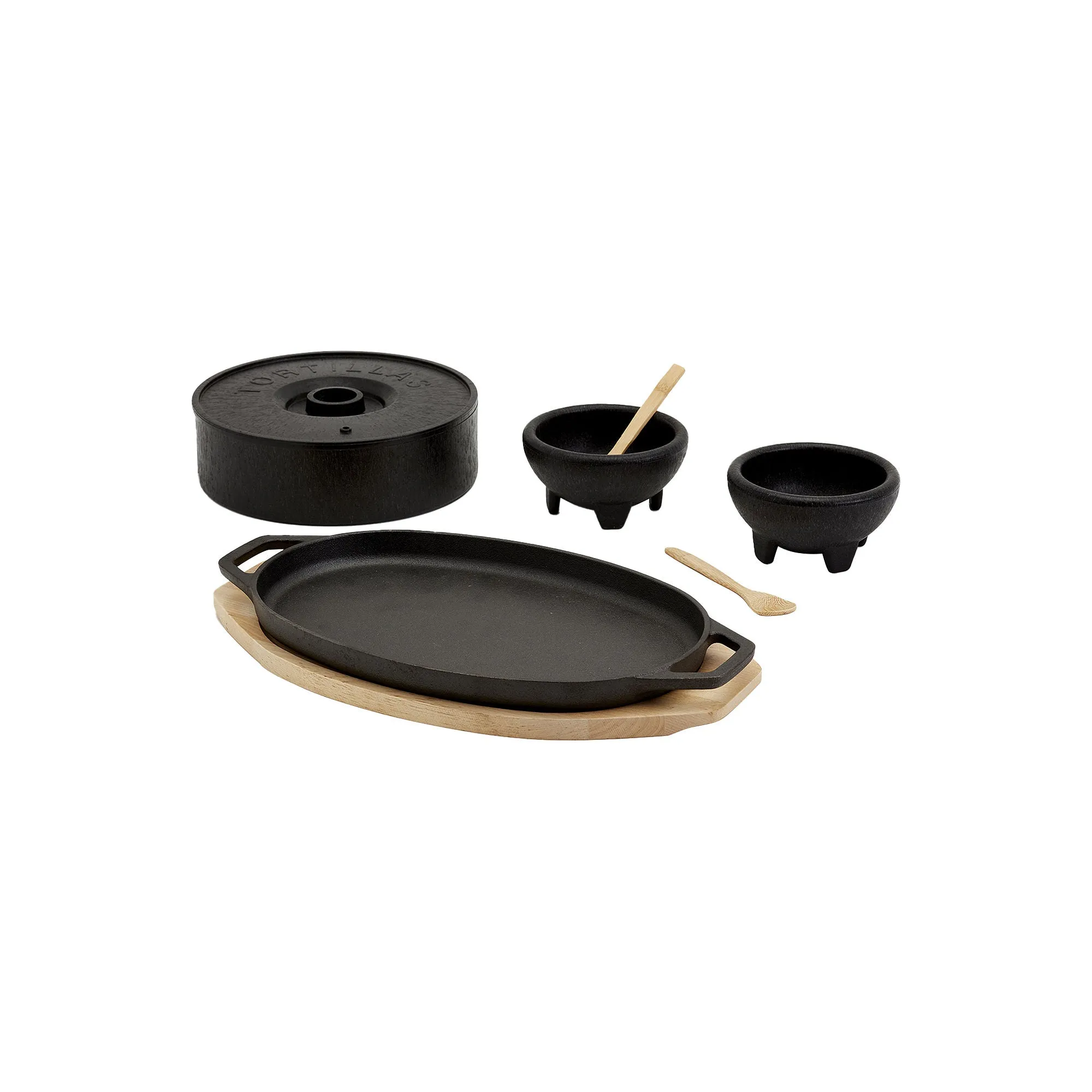 Infuse Cast Iron 8-Pc. Fajita Set - BLACK ONE SIZE