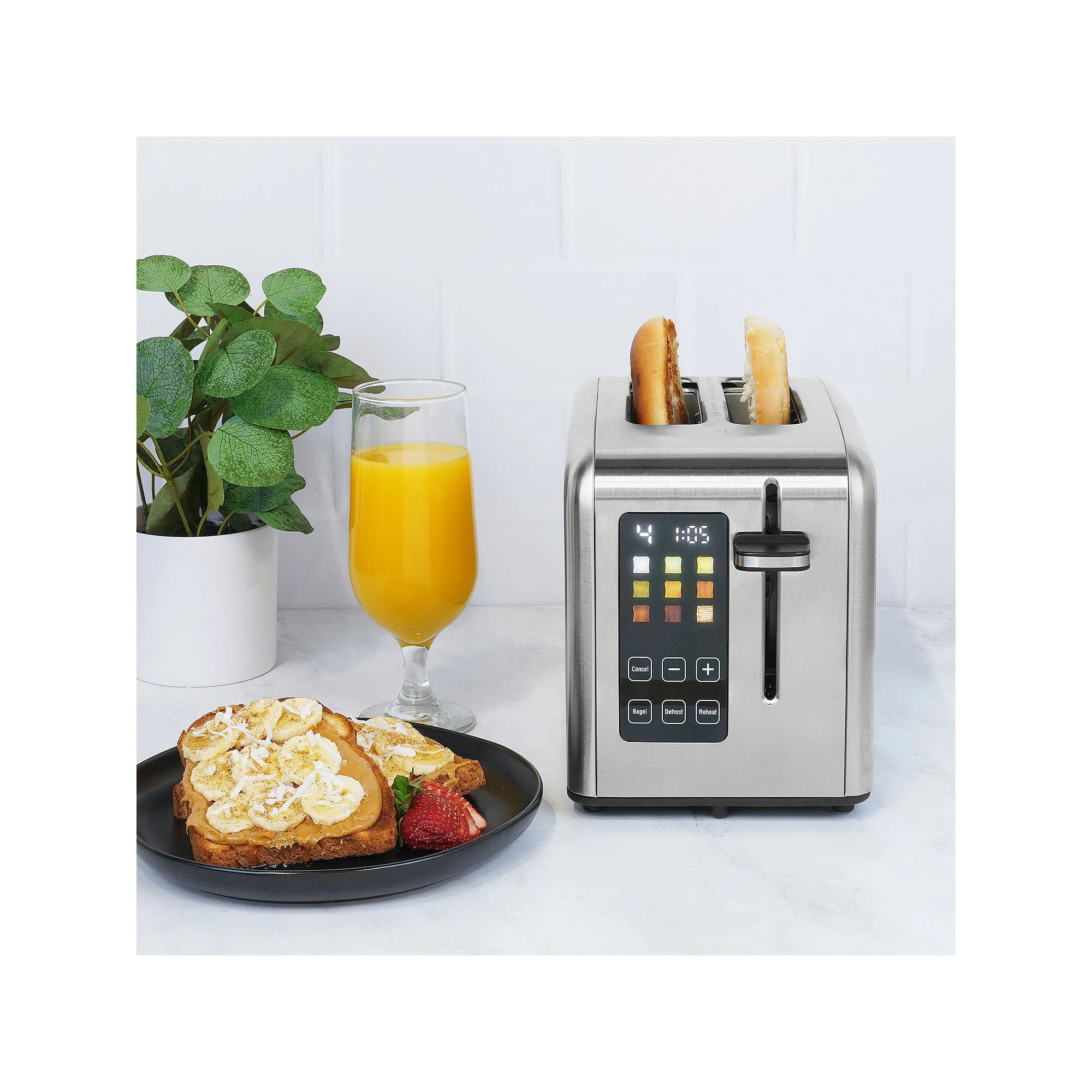 Kalorik TO 50665 SS 2-slice Touchscreen Toaster, Stainless Steel