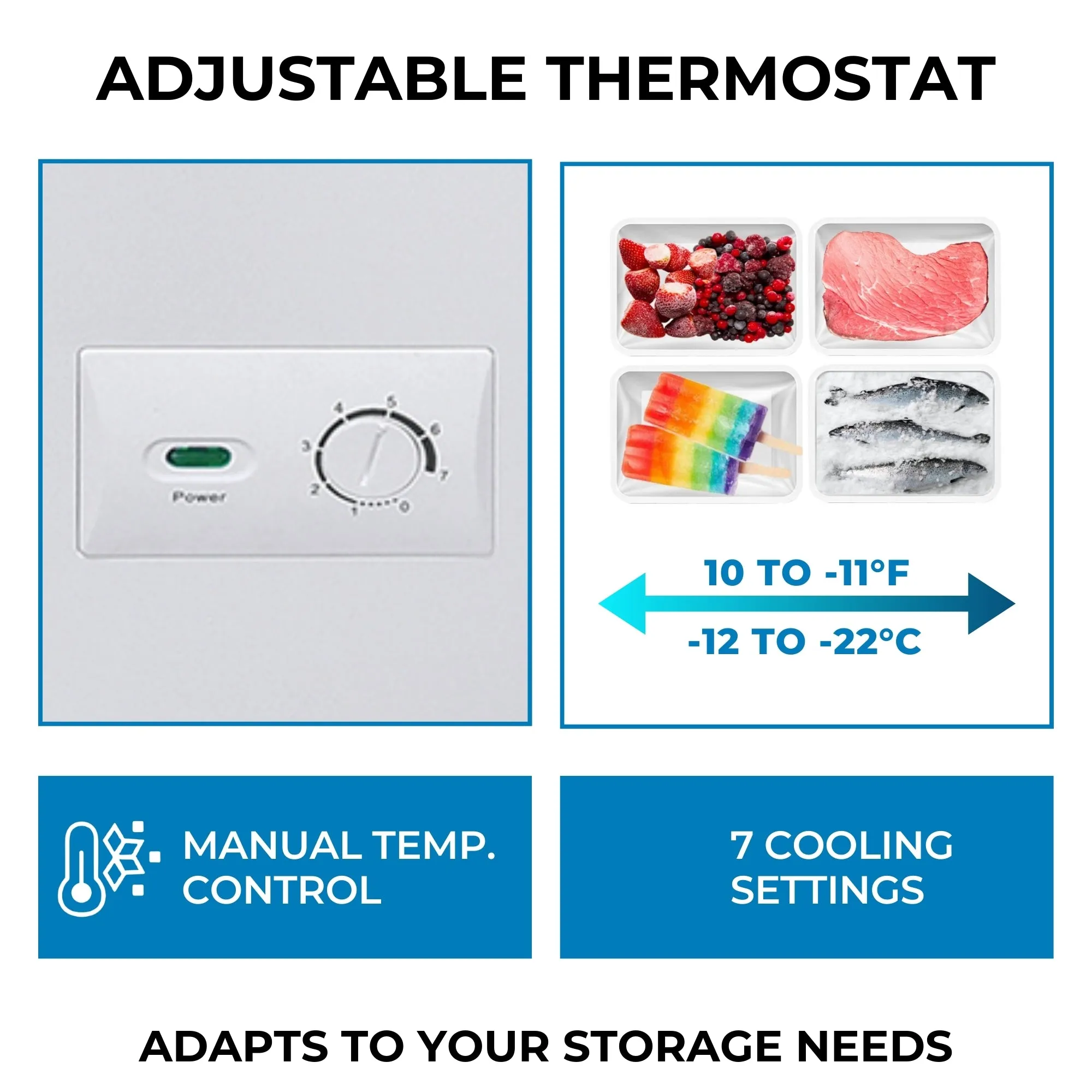Kenmore 8.7 Cu. Ft. (246L) Garage-Ready Chest Freezer | Manual Defrost Deep Freeze | Balanced Hinge Stay-Open Lid | Storage Basket | External Thermostat Dial | White | Basement Garage Shed Cottage