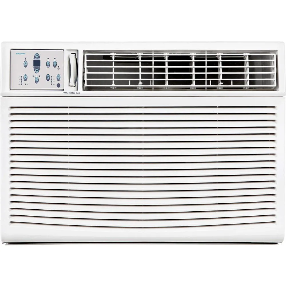 Keystone KSTHW18B 18800/18,400 BTU 1000 Sq. Ft. Window/Wall Air Conditioner with Supplemental Heat Capability - White