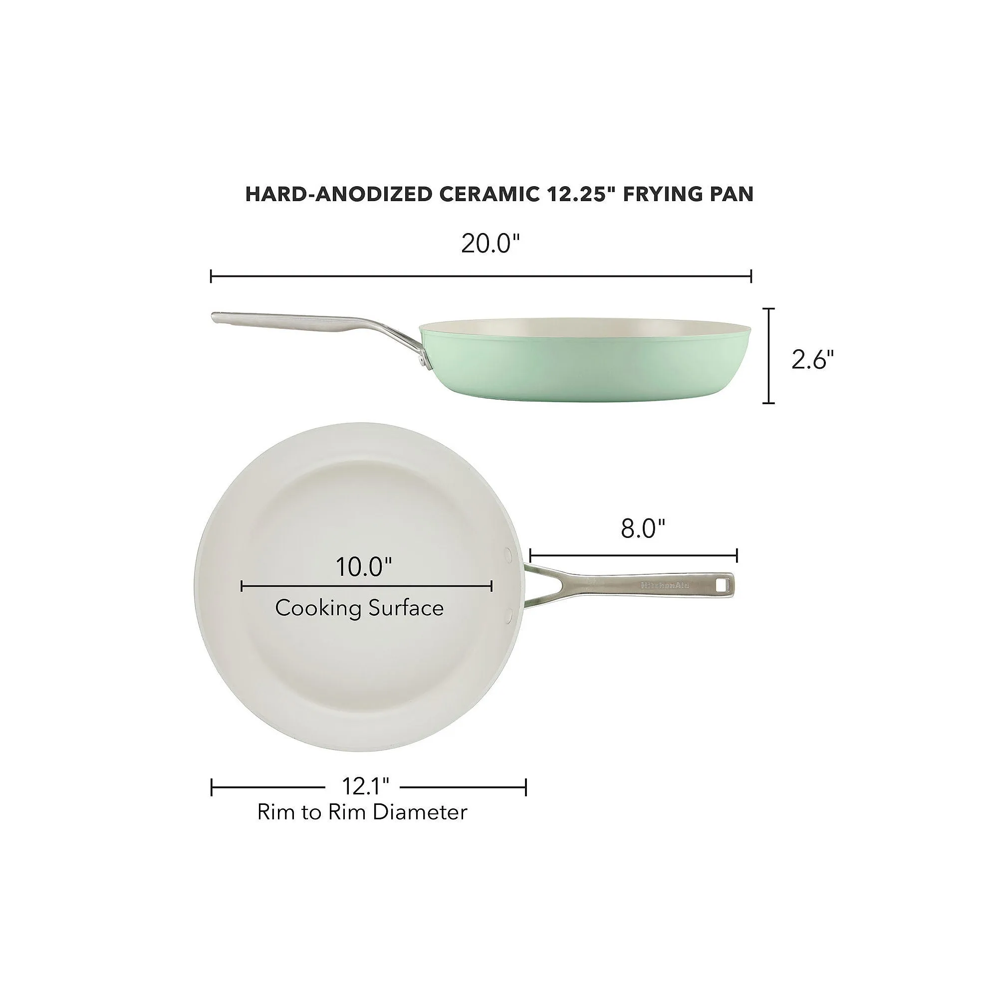 Kitchenaid 12.25" Non-Stick Frying Pan - Pistachio GREEN ONE SIZE