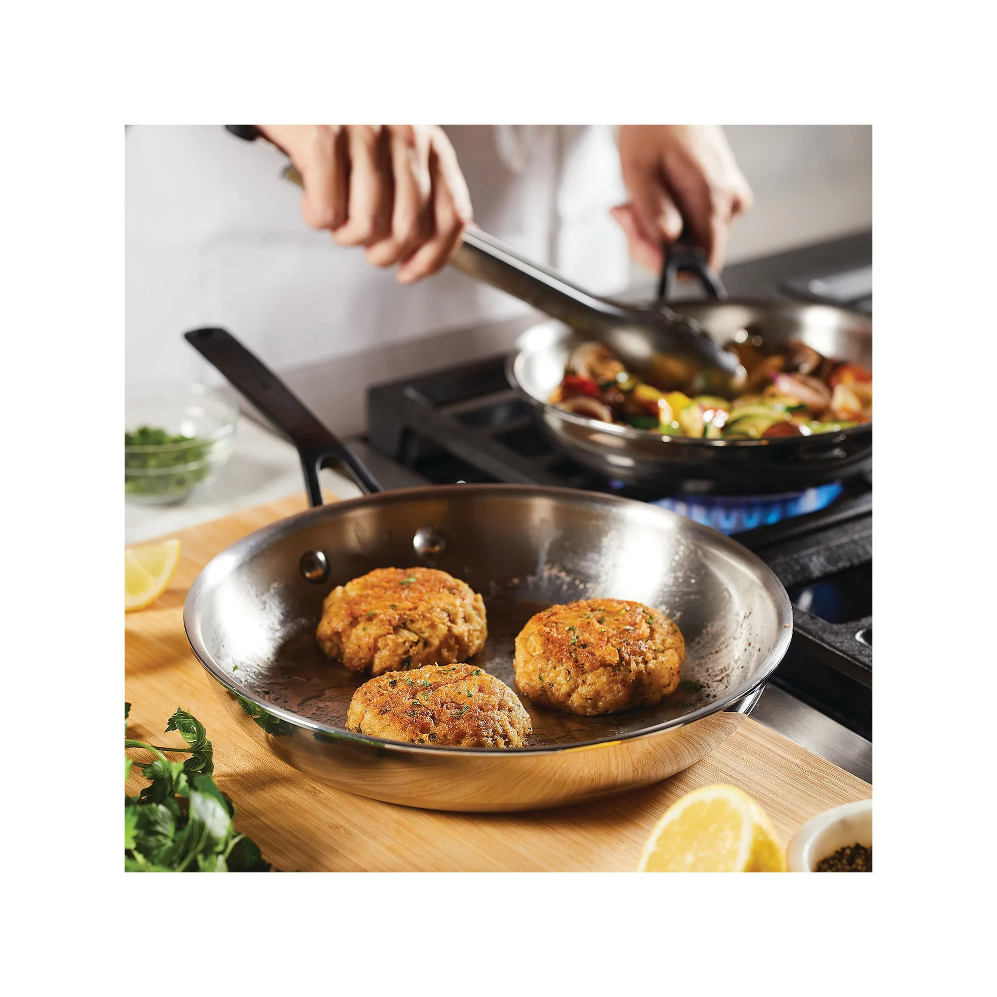 Kitchenaid 5-Ply Clad Stainless Steel 2-Pc. Frying Pan - SILVER ONE SIZE