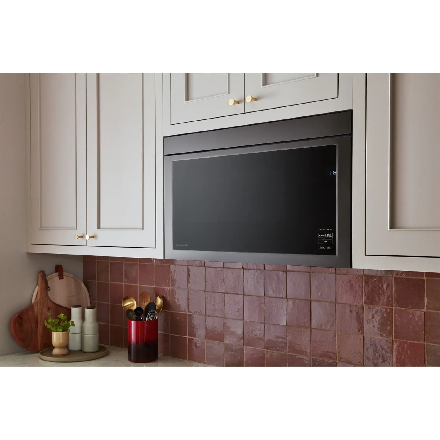 KitchenAid Black Stainless Over-the-Range Microwave (1.10 Cu Ft) - YKMMF330PBS