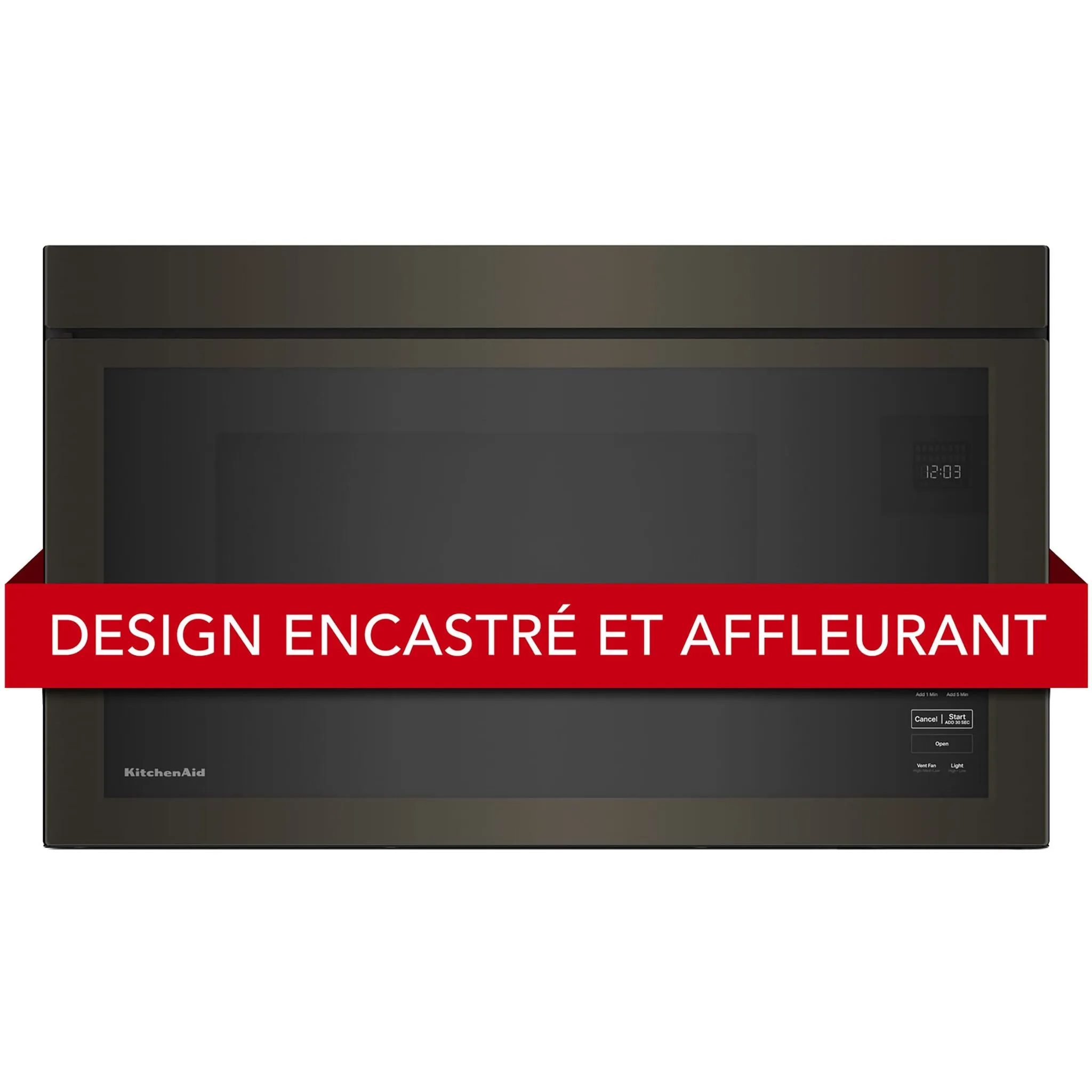 KitchenAid Black Stainless Over-the-Range Microwave (1.10 Cu Ft) - YKMMF330PBS