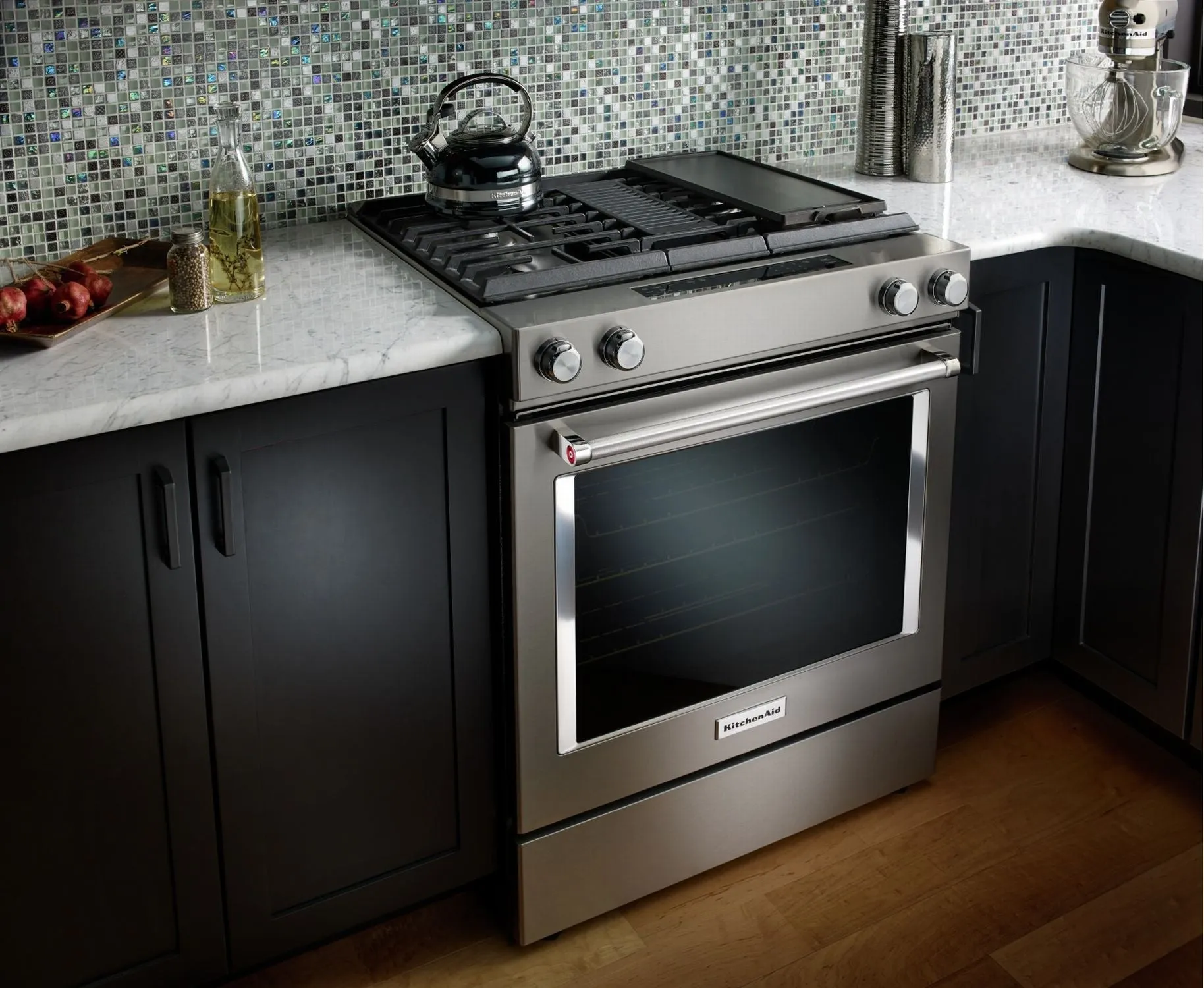 KitchenAid Stainless Steel Downdraft Dual Fuel Range (6.4 Cu.Ft.) - KSDG950ESS