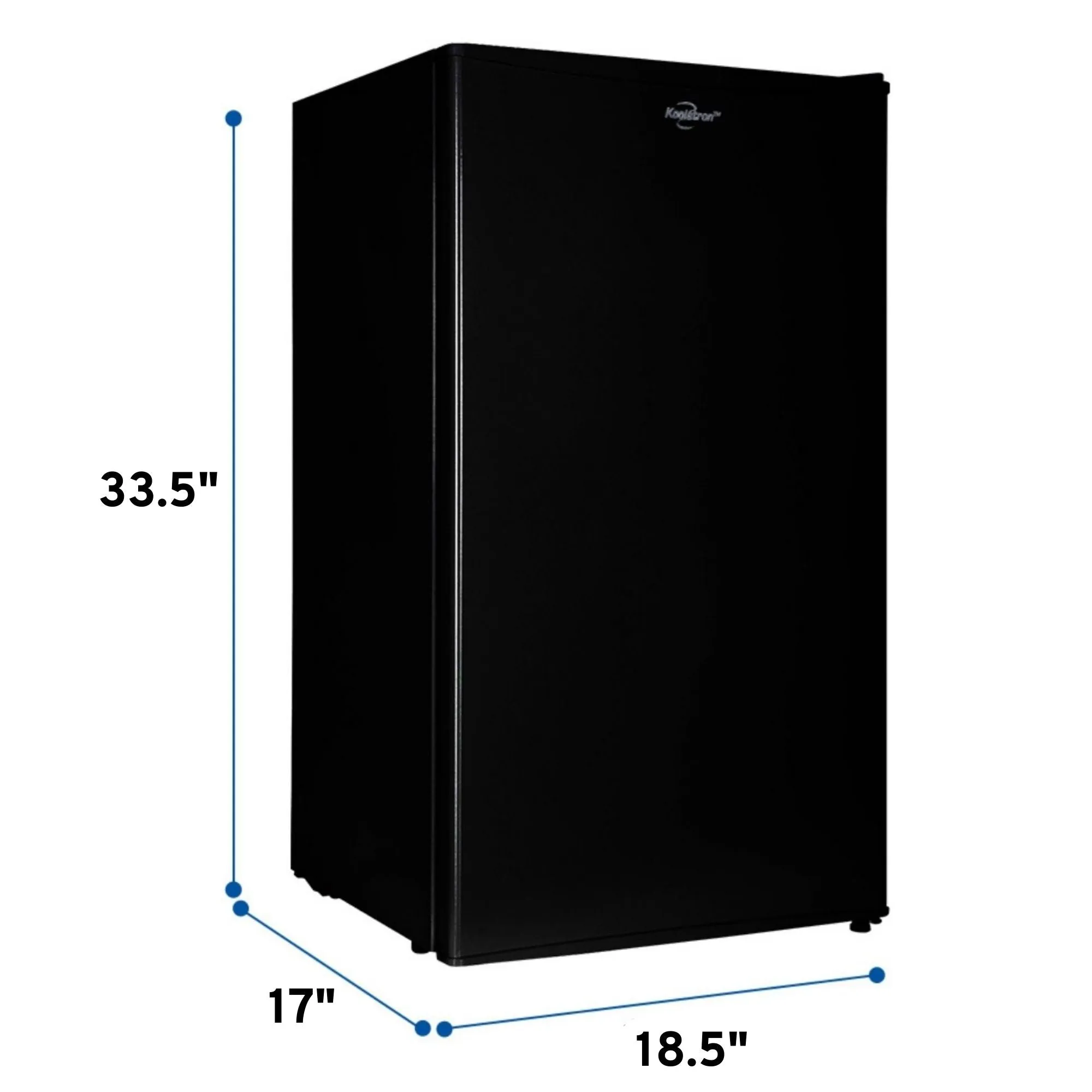Koolatron Compact Fridge w/ Freezer, 3.2 cu ft (91L), Black, Space-Saving Flat Back Design, Reversible Door, Full-Width Freezer, Snacks, Beverages, Beer, Den, Dorm, Office, Rec Room, Home Bar