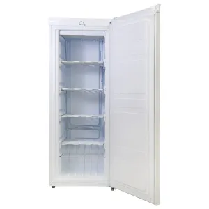 Koolatron Compact Upright Freezer, 5.3 cu ft (150L), White, Energy-Efficient Manual Defrost Design, Space-Saving Flat Back, Reversible Door, for Home, Apartment, Condo, Cottage