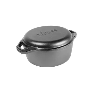 Lodge Cookware Cast Iron 6" Chef Style Double Dutch Oven - BLACK ONE SIZE