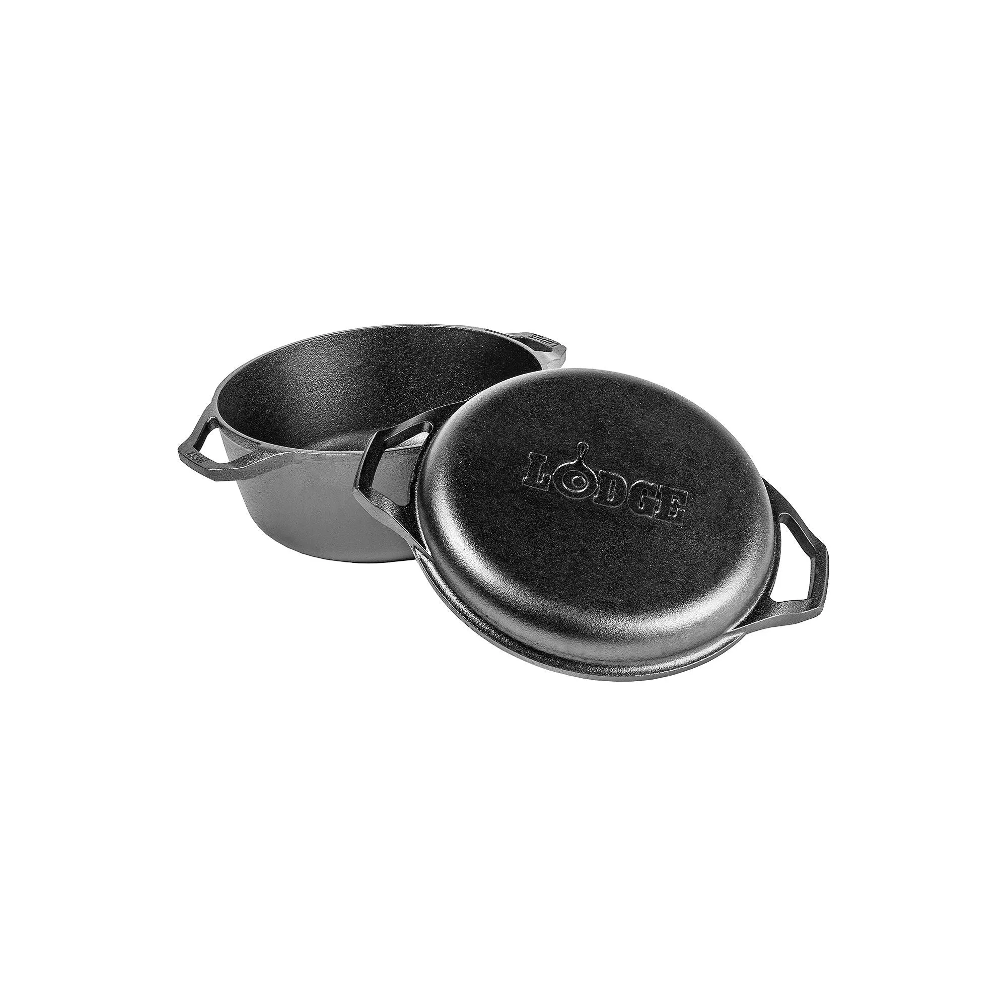 Lodge Cookware Cast Iron 6" Chef Style Double Dutch Oven - BLACK ONE SIZE