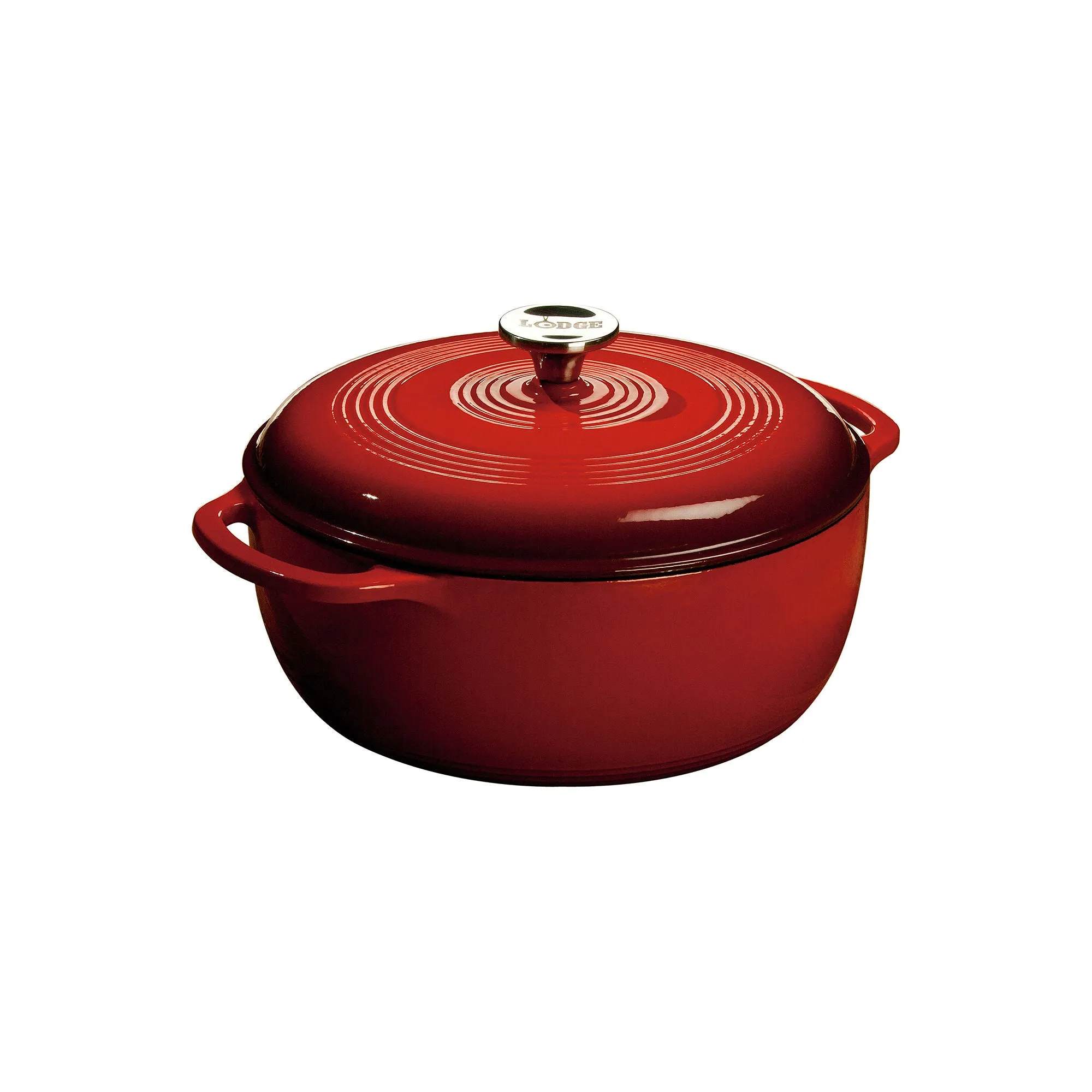 Lodge EC6D43 Enameled Cast Iron Dutch Oven, 6-Quart - Island Spice Red