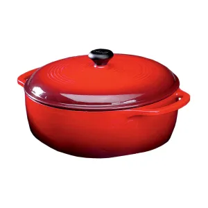 Lodge EC6D43 Enameled Cast Iron Dutch Oven, 6-Quart - Island Spice Red