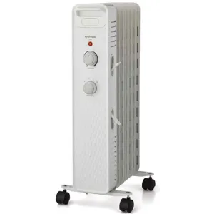 Mainstays WSH07O2AWW 1500W Mechanical Oil Filled Electric Radiator Heater, White