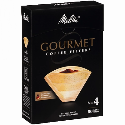 Melitta No. 4 Gourmet Filter Paper fits all 8-12 Cup Cone Coffeemakers that take #4 filters