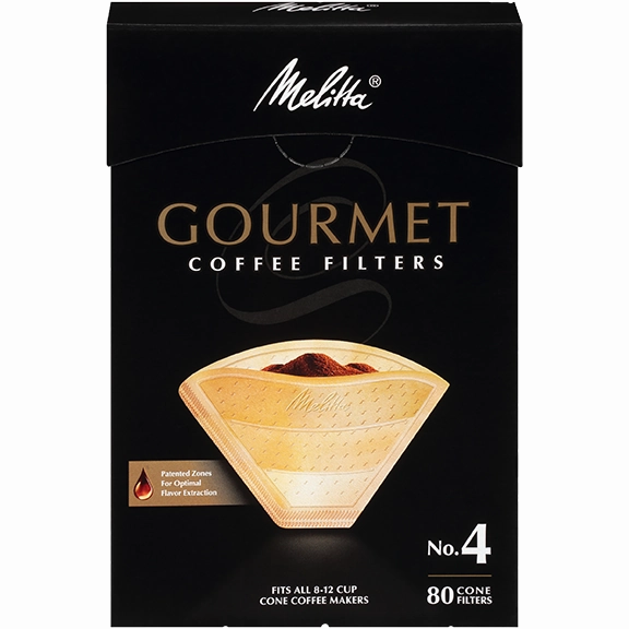 Melitta No. 4 Gourmet Filter Paper fits all 8-12 Cup Cone Coffeemakers that take #4 filters