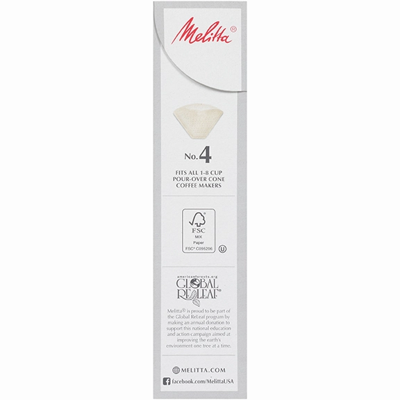 Melitta No. 4 Pour-Over Coffee Filters