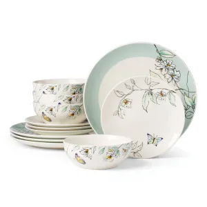 Oneida 896648 Entertain 365 12-Piece Botanica Dinnerware Set (Service for 4)