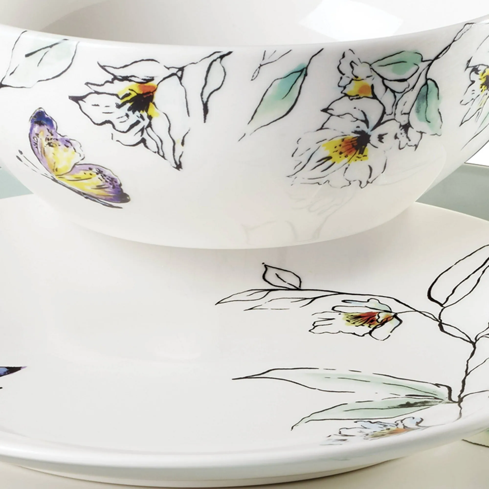 Oneida 896648 Entertain 365 12-Piece Botanica Dinnerware Set (Service for 4)
