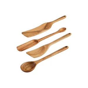 Rachael Ray Wooden 4-Pc. Tools & Gadgets Utensil Set - BROWN ONE SIZE