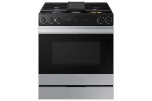 Samsung BESPOKE Stainless Steel 30" Gas True Convection Slide in Range with Oven Camera (6.0cu.ft) - NSG6DG8700SRAA