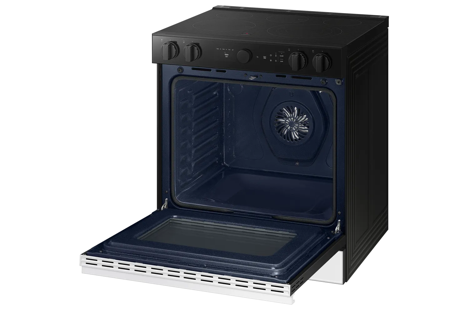 Samsung BESPOKE White Glass 30" True Convection Slide In Range with Oven Camera (6.3cu.ft.) - NSE6DB870012AC