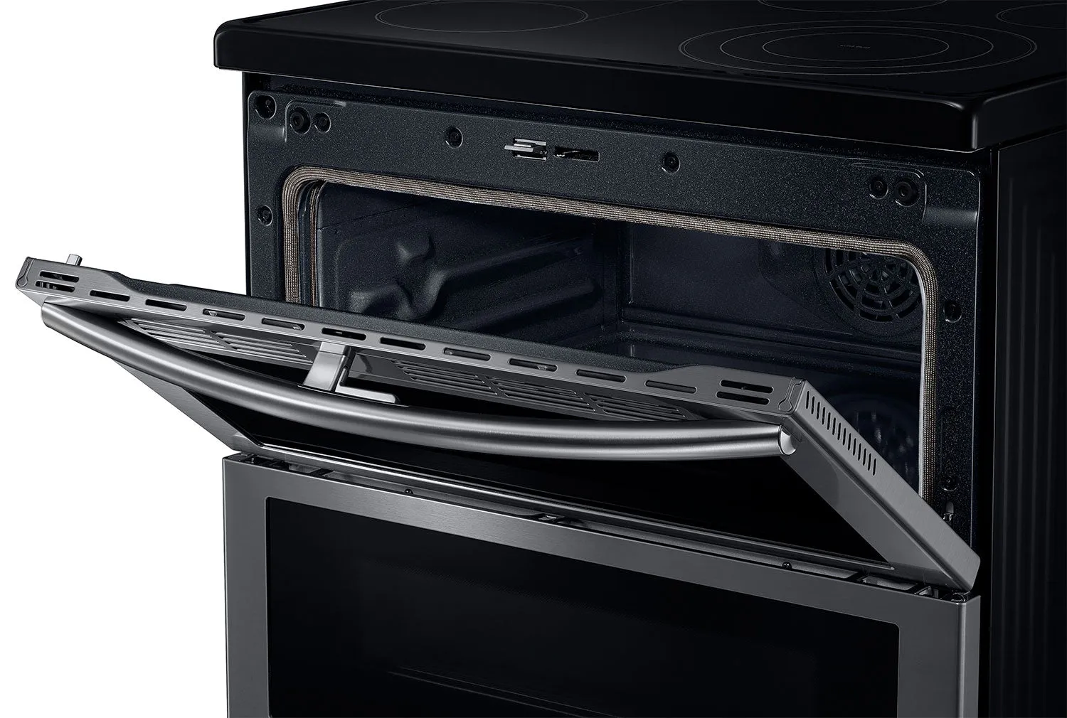 Samsung Black Stainless Steel Freestanding Electric Convection Range (5.9 Cu. Ft.) - NE59J7850WG/AC