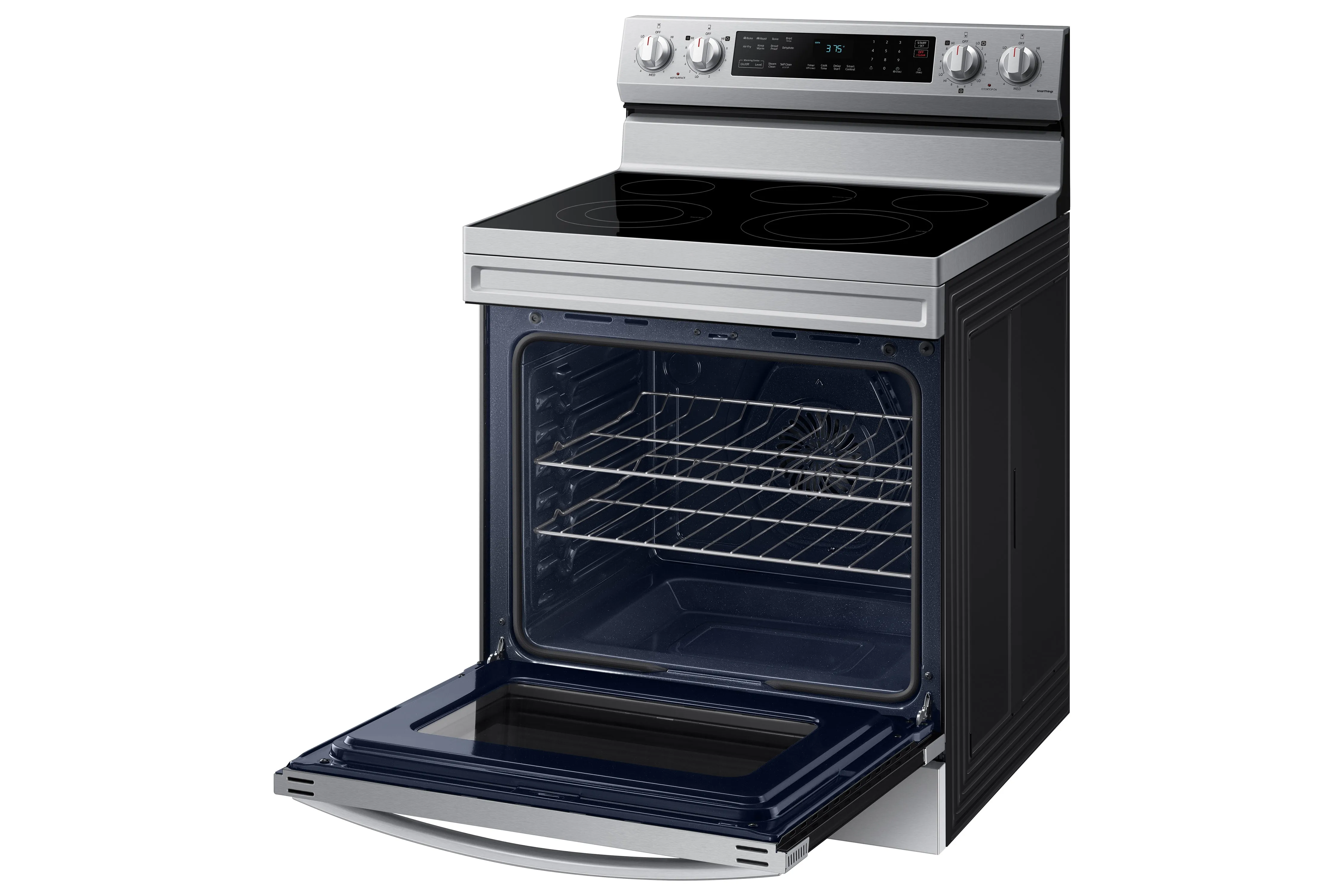 Samsung Fingerprint Resistant Stainless Kitchen Package with French Door Refrigerator, Electric Range & Built-In Dishwasher