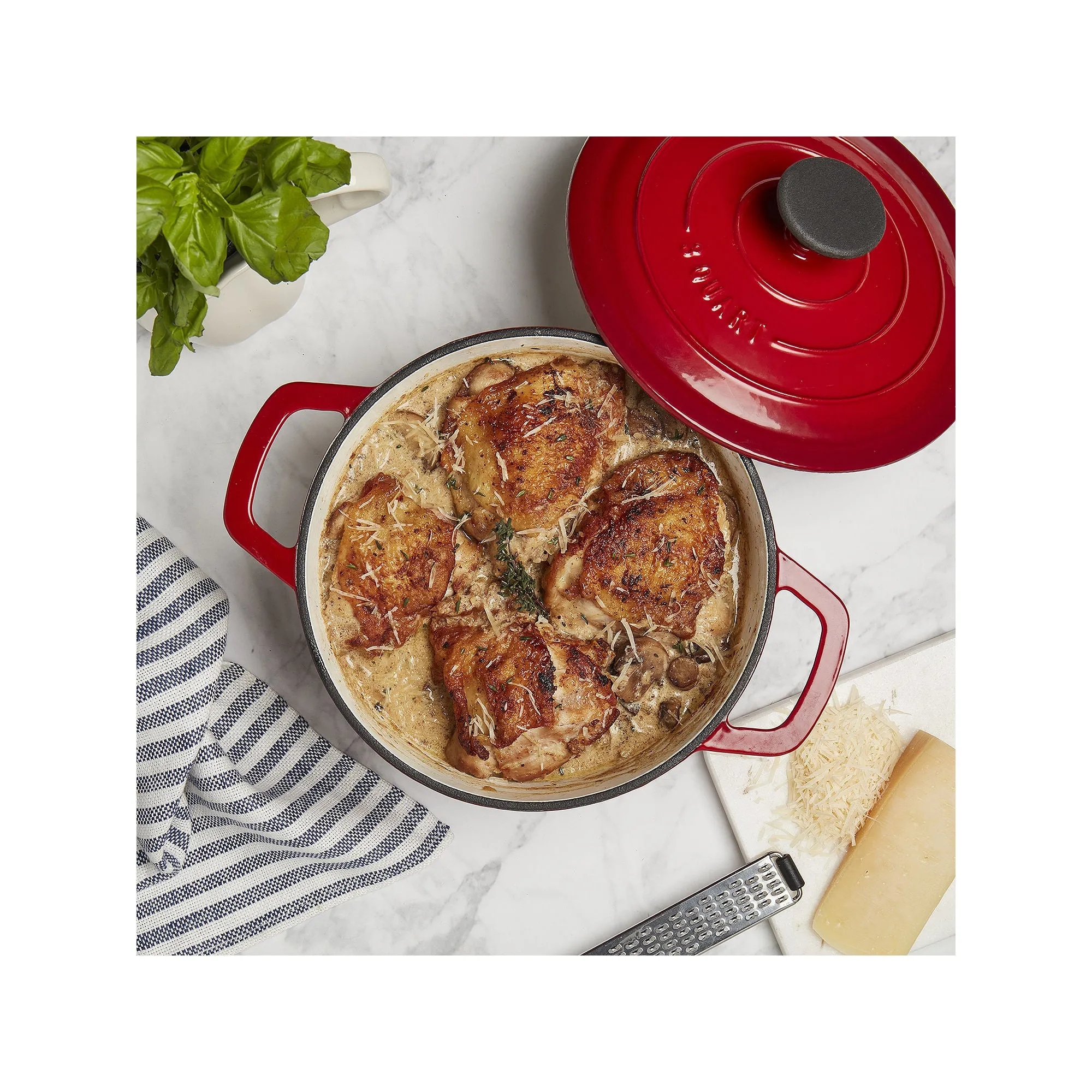 Smith & Clark Cast Iron 3-Qt. Dutch Oven - RED ONE SIZE