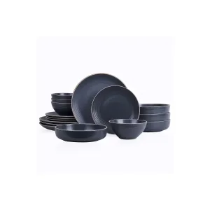 Stone   Lain Lauren 16 Piece Dinnerware Set - CHARCOAL ONE SIZE