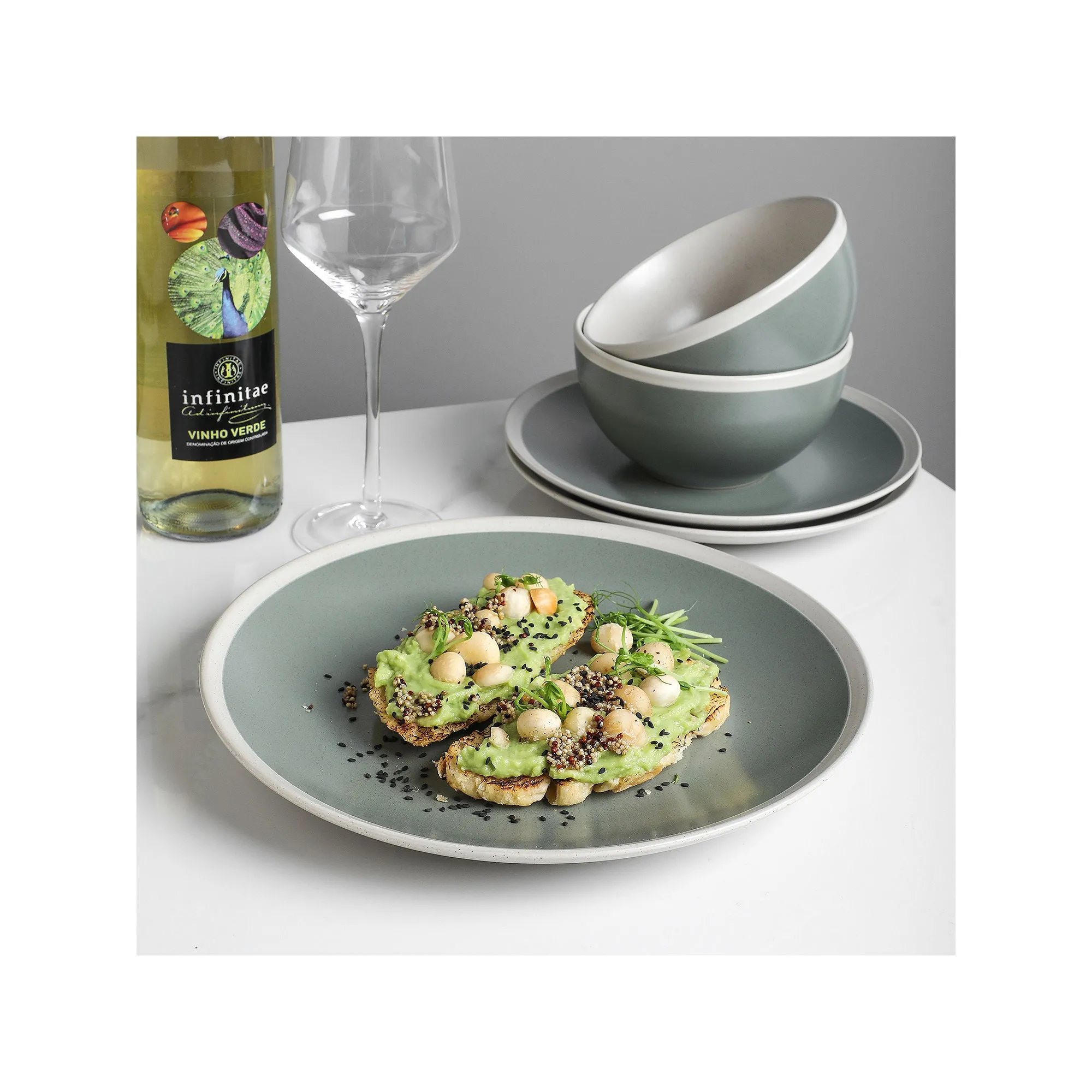 Stone   Lain Serenity 16 Piece Dinnerware Set - GREEN ONE SIZE