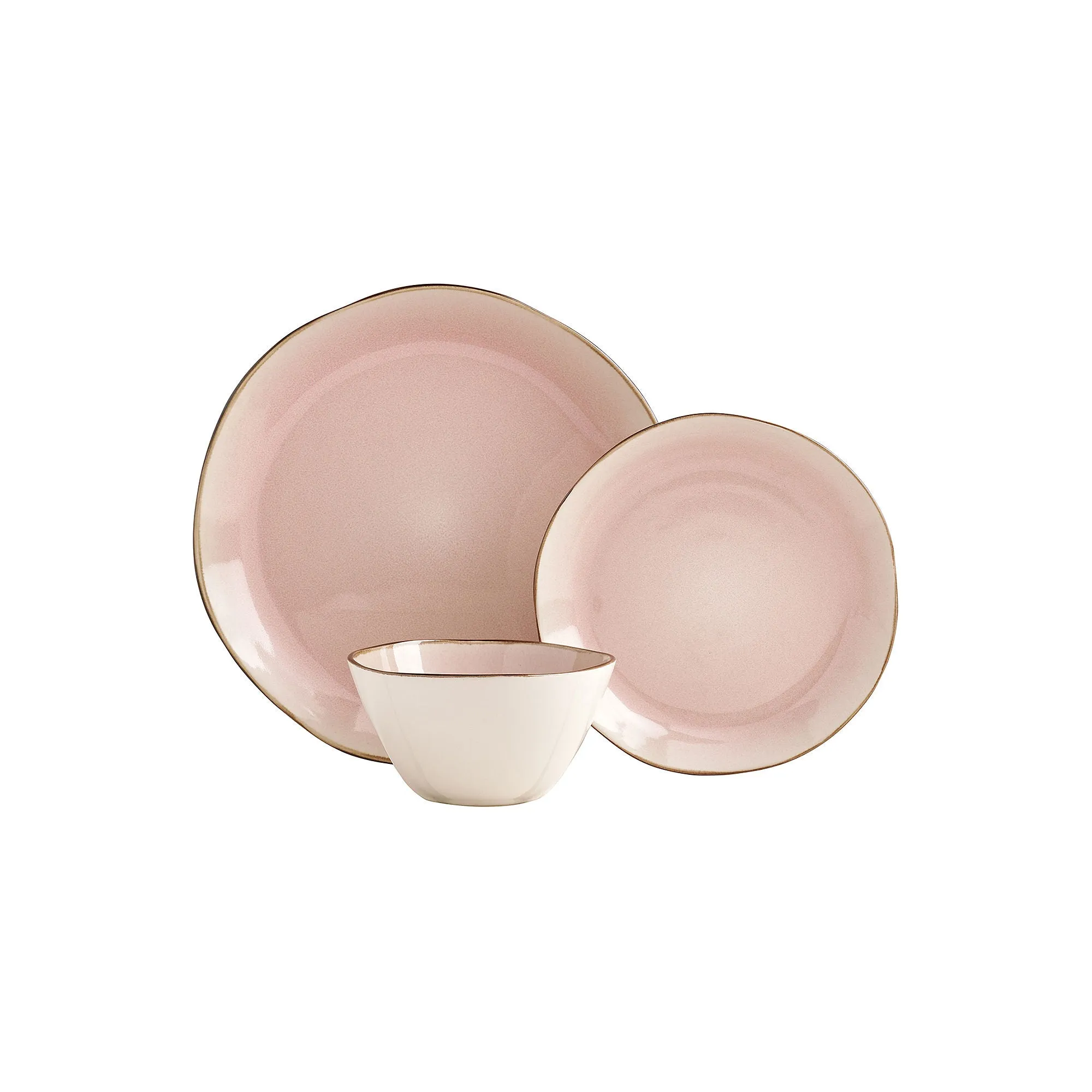 Tabletops Unlimited Bella Pink 12-Pc. Stoneware Dinnerware Set TTU-A1133-ECM - PINK ONE SIZE
